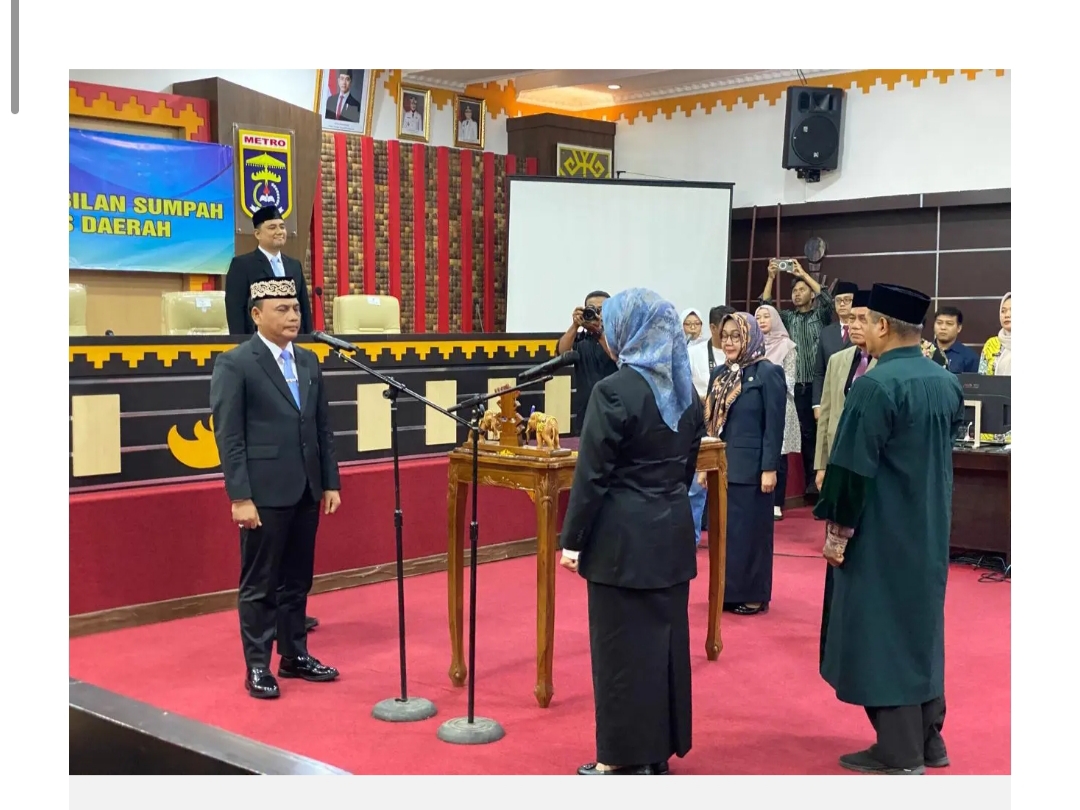 Bayana Dilantik Jadi Pj Sekda Kota Metro, Walikota Ingatkan ASN Soal Disiplin dan Integritas